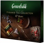 Colección de té suelto greenfield en pirámides, 12 variedades